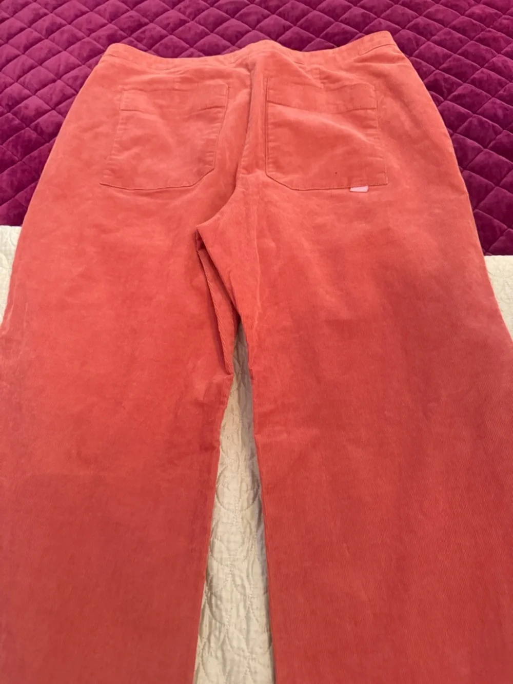 Maeve Anthropologie Wide-Leg Thin Corduroy Trousers US 16 Orange NWOT - Picture 7 of 11